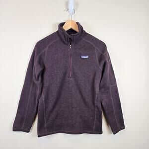 Patagonia Womens Better Sweater 1/4 Zip Size XS Obsidian Plum Fleece 25618